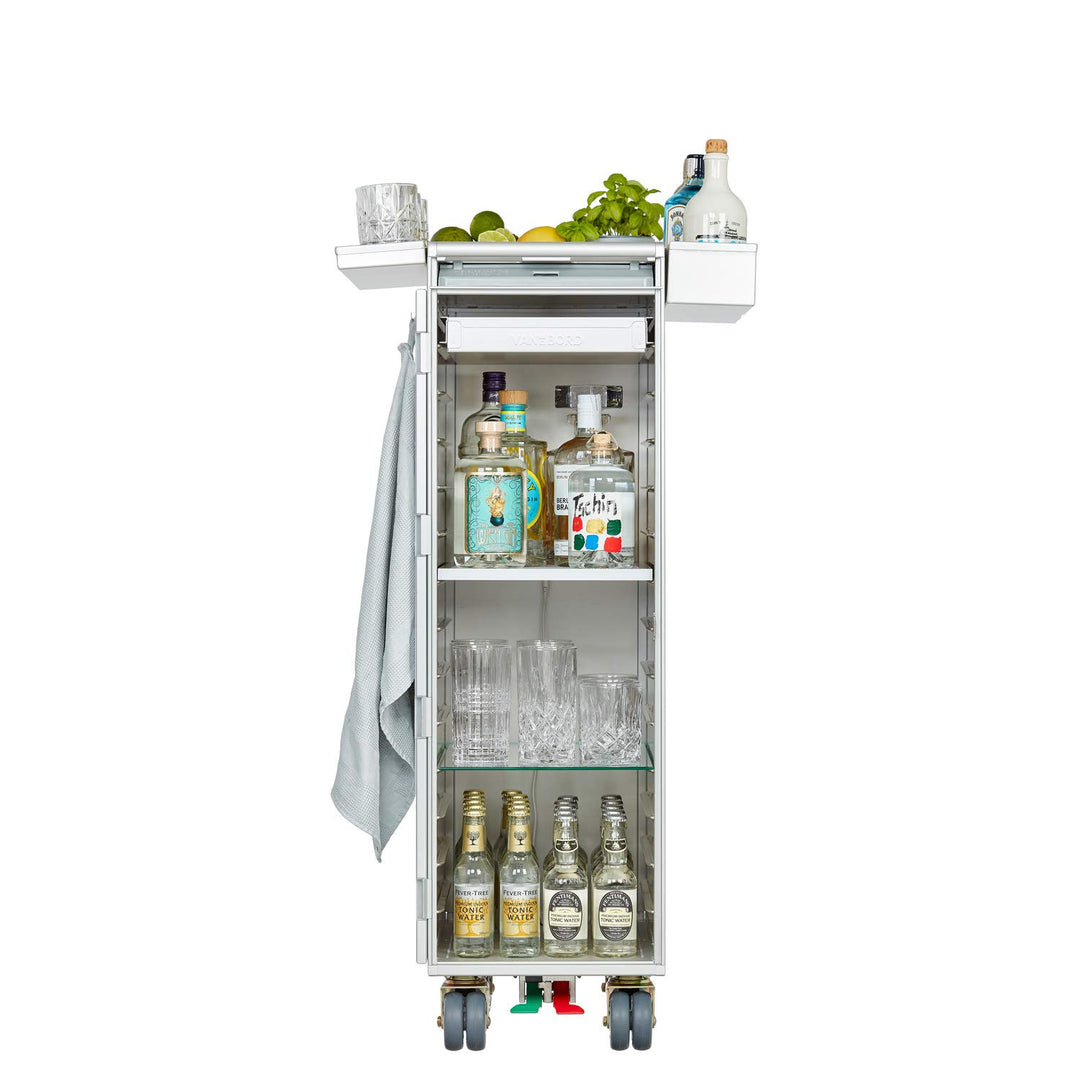 Ausstattungspaket für Flugzeugtrolleys und Airline Trolleys, Bar inkl. Sideboxen, Atlas-Norm Alumini