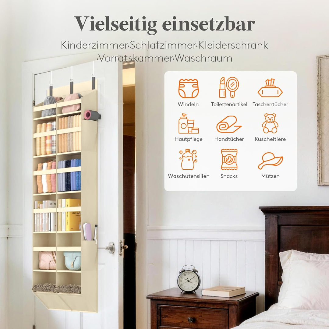 Lifewit Türorganizer Hängeorganizer, 12 Regal klar Fenster hängende Lagerung mit 4 Seitentaschen, Tü