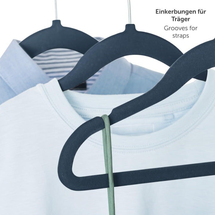 Laleni Kinderkleiderbügel 30 Stück + Samtbezug - platzsparende Kleiderbügel Kinder - 360° drehbare K