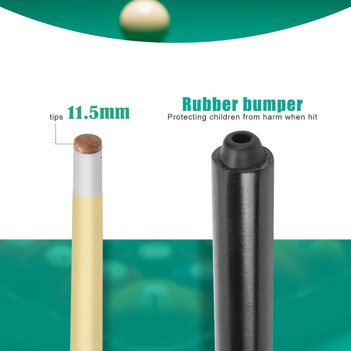 Mini-Queue-Stick für Pool-Queue, Hartholz, Billardqueue, 48,3 cm, 2 Stück