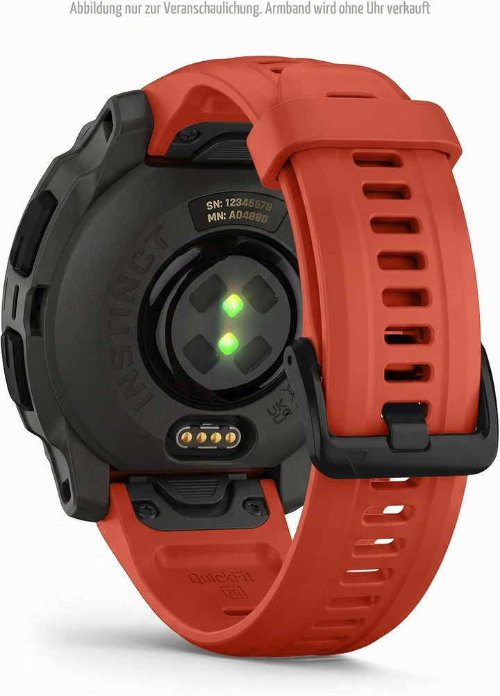 Garmin Quickfit Armband, 20mm Silikon Rot 125-220 mm, Silikon Rot 125-220 mm