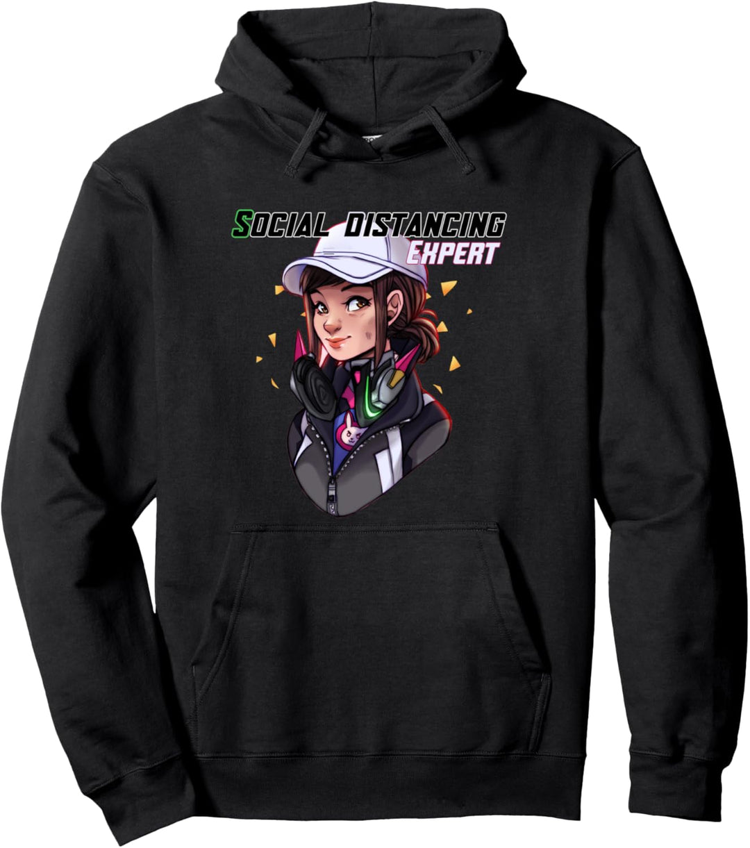 Funny Social Distancing Expert Gamer Girl Gift I'm Gaming Pullover Hoodie