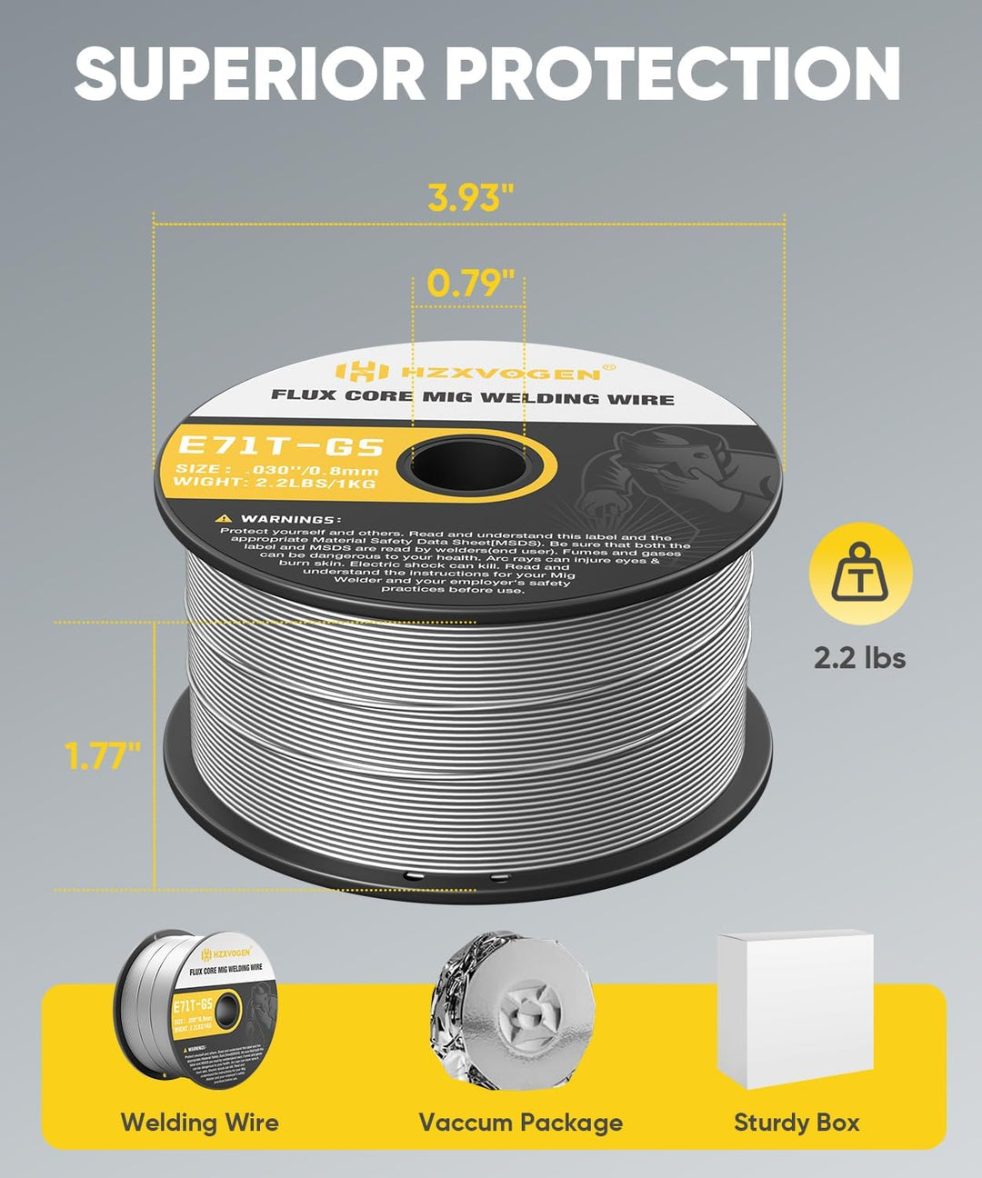 HZXVOGEN Stahldraht Ohne Gas MIG Schweissdraht 0,8mm 1KG und 0,9mm 1KG 0.8mm+0.9mm, 0.8mm+0.9mm