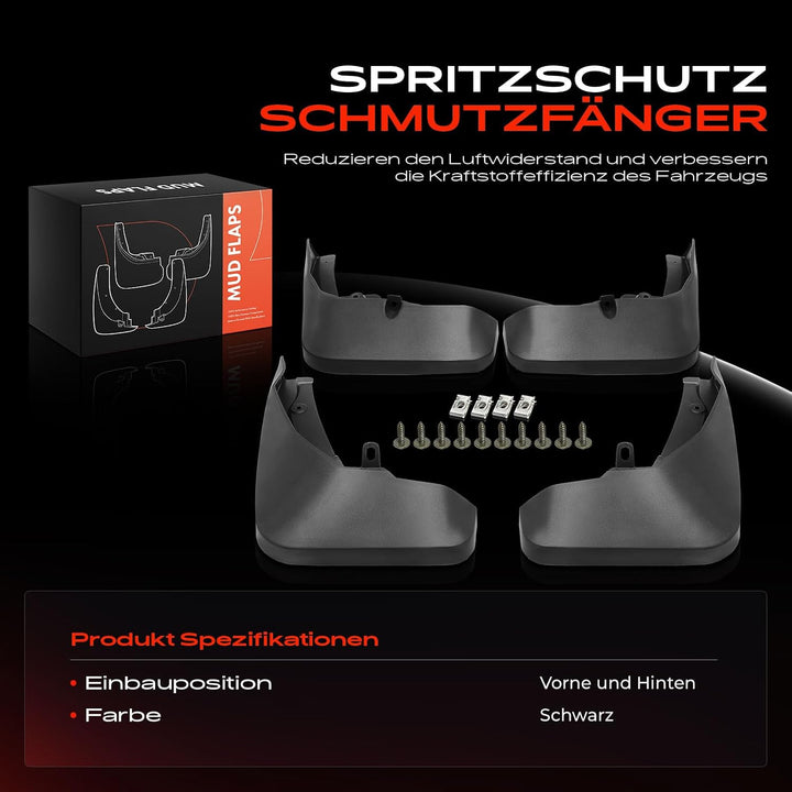 Frankberg 4x Universal Auto Spritzschutz Schmutzfänger Vorne Hinten Kompatibel mit Q7 4MB 4MG 2.0L-4