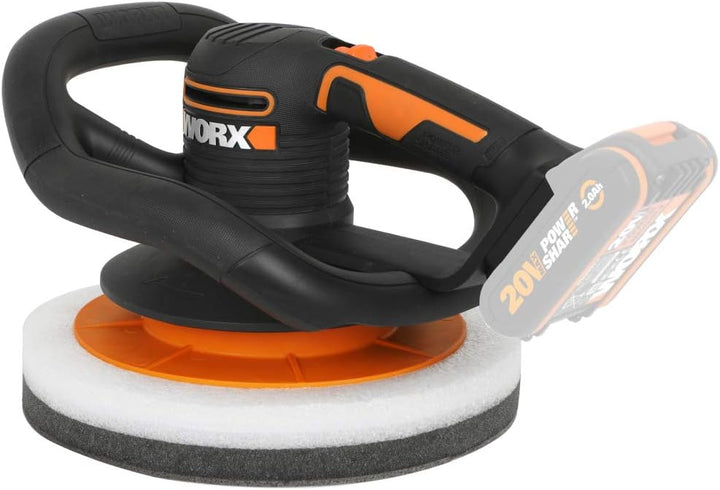 WORX Akku-Poliermaschine 20V WX856.9 – Elektrische Poliermaschine zum Polieren im Innen- und Aussenb