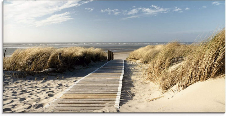 ARTland Glasbilder Wandbild Glas Bild einteilig 100x50 cm Querformat Strand Meer Küste Nordsee Natur