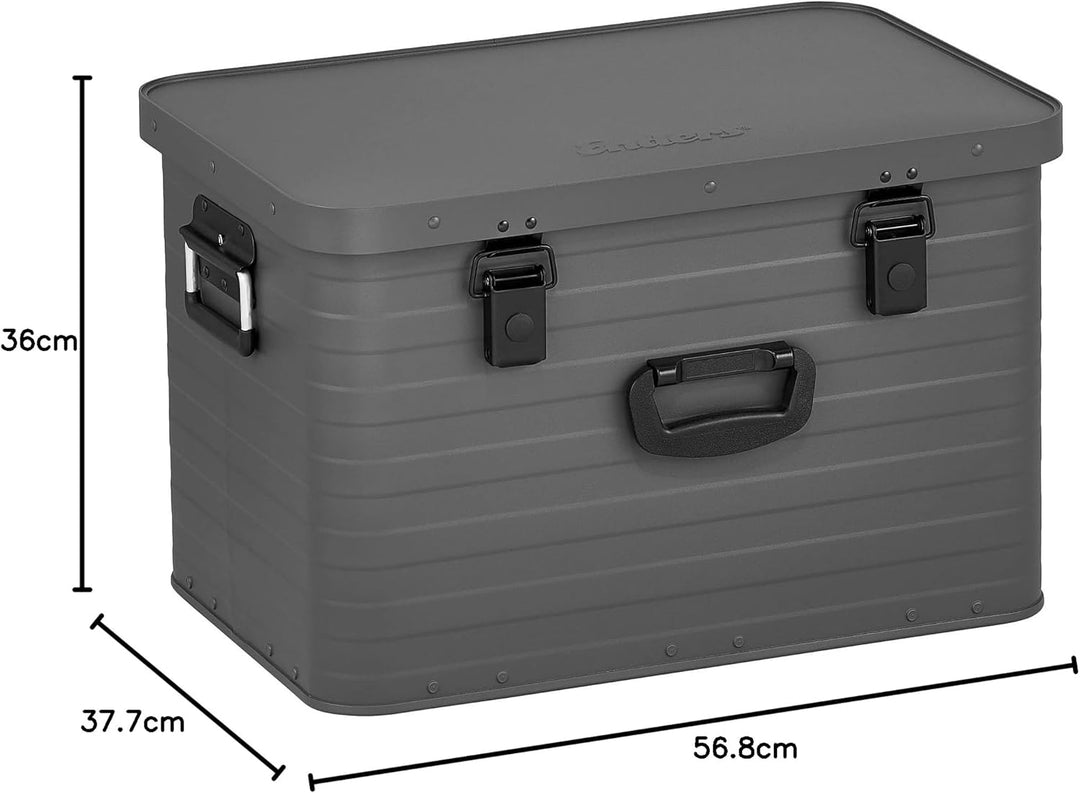 Enders® Alubox Toronto L Grey, 63 Liter, Aluminium Box 1 mm Wandstärke, spritzwasserdicht, stapelbar
