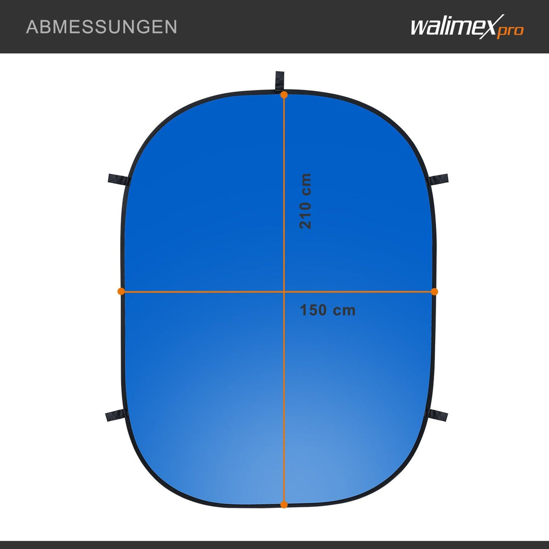 Walimex pro pro Falthintergrund (150 x 210 cm) grün/blau 20731 150x210cm grün/blau, 150x210cm grün/b