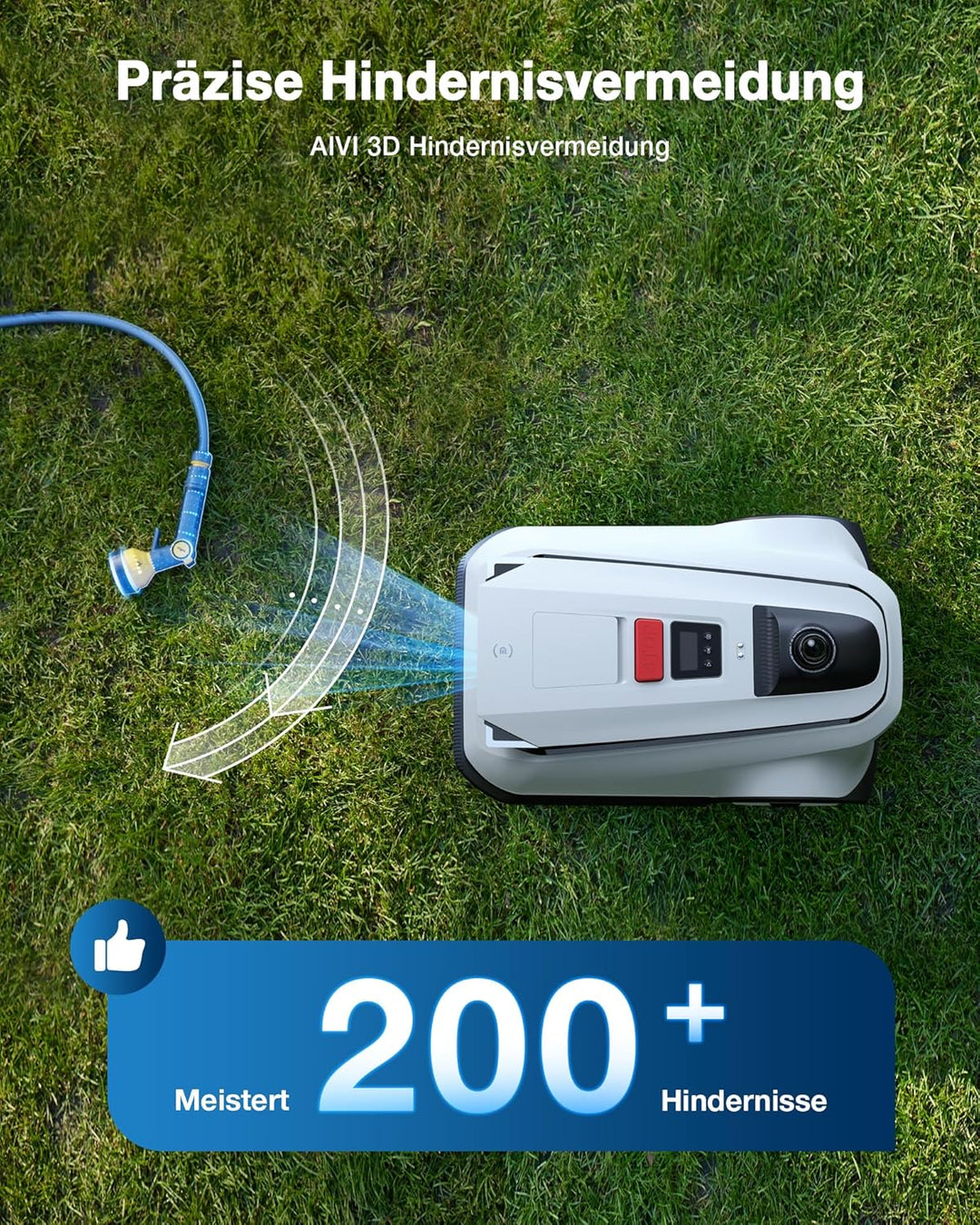 ECOVACS Goat A3000 LiDAR Mähroboter ohne Begrenzungskabel, 3000 m², Dual-LiDAR Navigation, 330 mm Sc