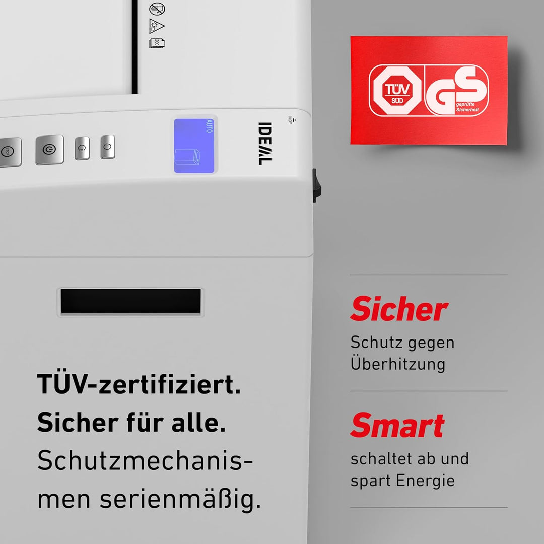 Autofeed Aktenvernichter IDEAL Shredcat 8292, 200 Blatt Papierstapel mit automatischem Einzug schred