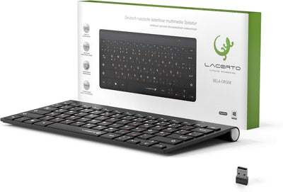 Lacerto® | Russisch-Deutsche Multimedia Tastatur, USB, Spritzwassergeschützt | OFFICE-DR550 OFFICE-D
