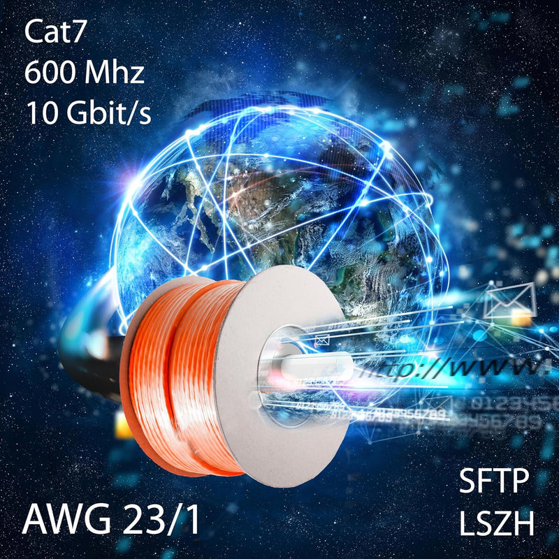 1aTTack.de CAT 7 Verlegekabel Netzwerkkabel CAT.7 LAN Halogenfrei Installationskabel CAT7 Kabel Netz