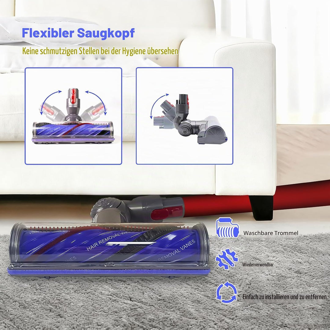Upgrade Verwicklungsfreie Direktantriebsbürste Staubsaugerbürsten kompatibel für Dyson V7 V8 V10 V11
