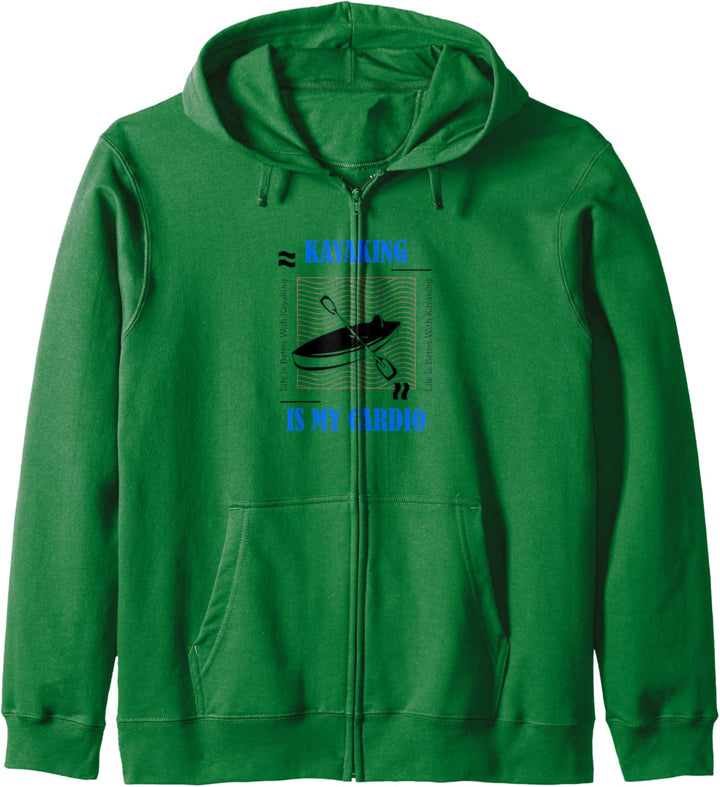Kajakfahren als Cardio Paddeln Wildwasser Kapuzenjacke