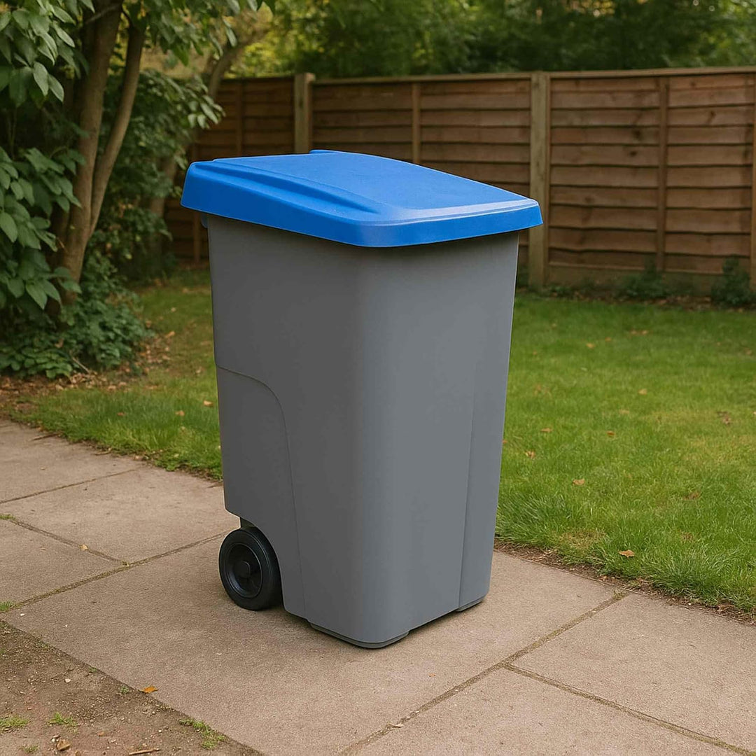 Well Home Recyclingbehälter, 110 Liter, geschlossen, Blau, 88 x 57 x 42 cm