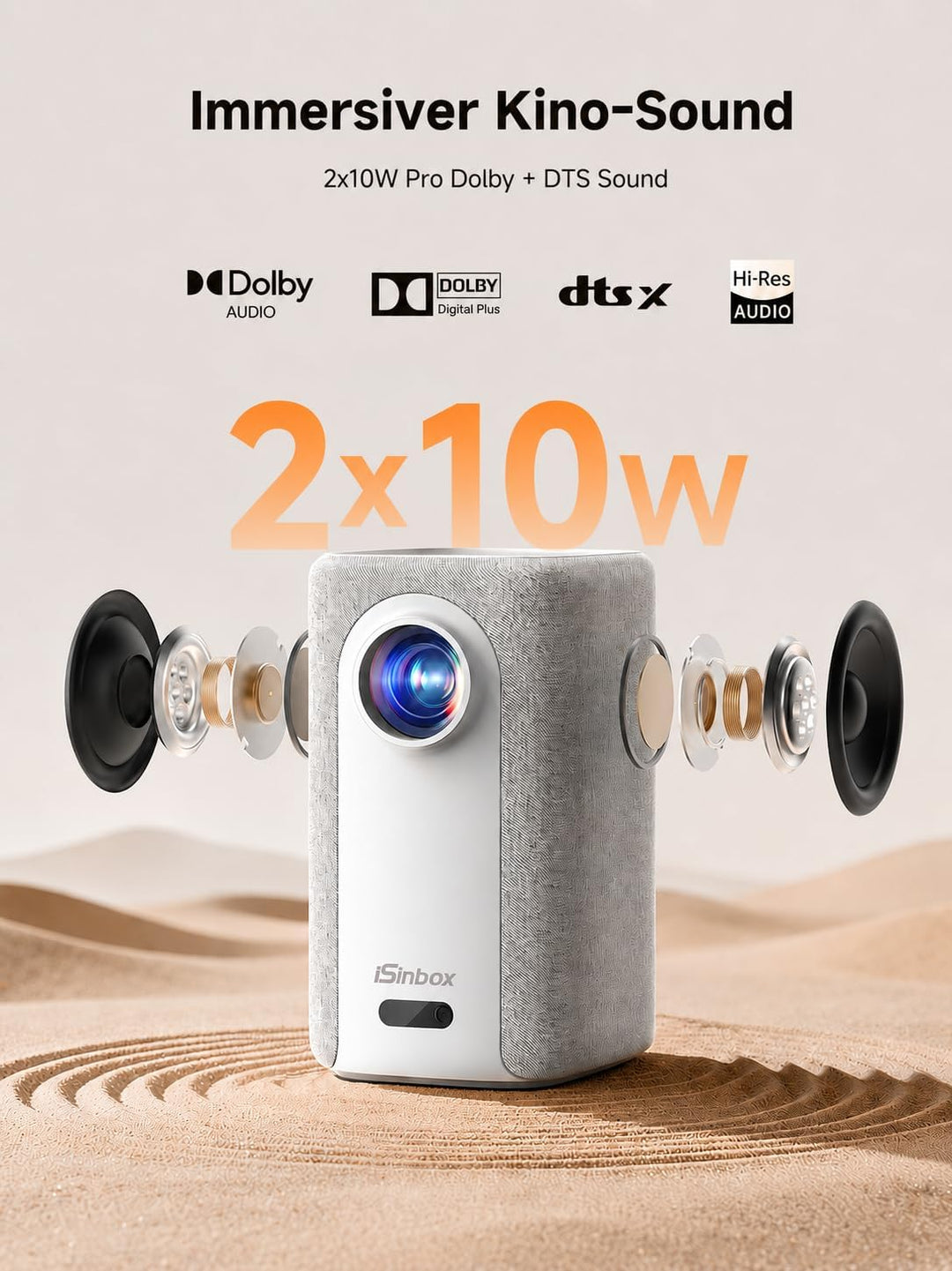 Beamer 4K mit Netflix, iSinbox 1200ANSI 4K Heimkino &amp; Outdoor kurzdistanz Beamer, Smart projektor mi
