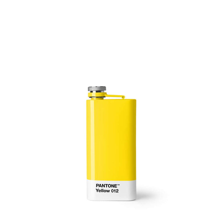 Pantone 16628 Yellow 012 Flachmann, Edelstahl mit Schraubverschluss, Rostfreier Stahl, gelb, Yellow