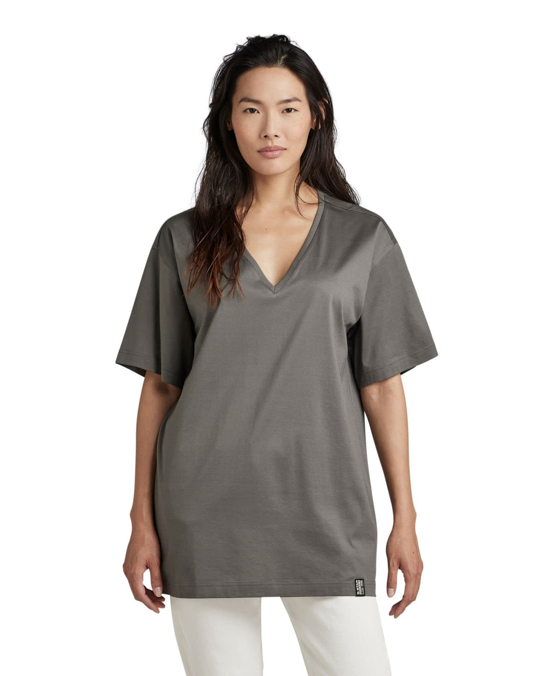 G-STAR RAW Damen Essential Loose Deep V-Neck Top Tops XXS Grau (Granite D22746-c539-1468), XXS Grau