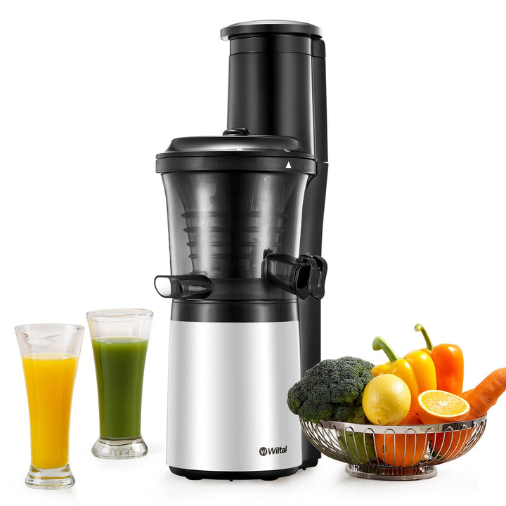 Wiltal | Slow Juicer | Entsafter Gemüse und Obst | Mit 76 mm Öffnung | Elektrischer Entsafter für Ob