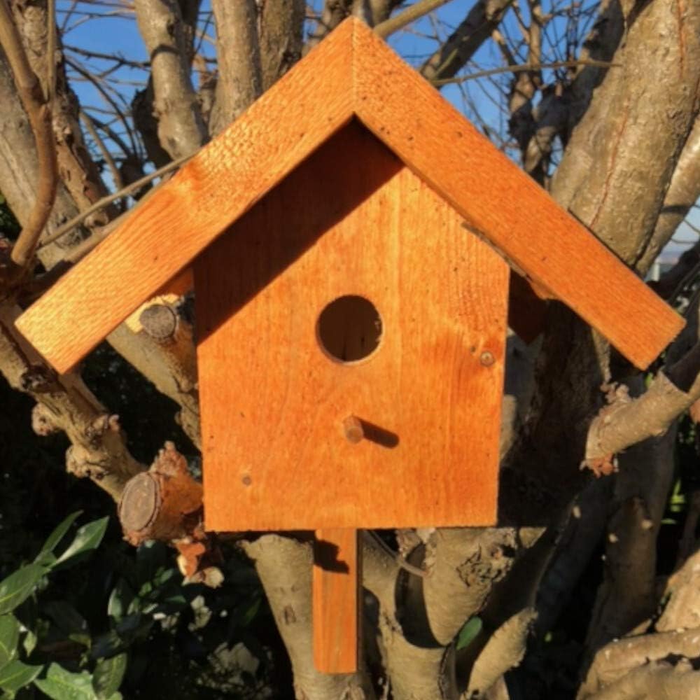 Holz Nistkasten für draussen, Nisthaus Brutstätte für kleine Singvögel Braun und verschiedenen Bitum