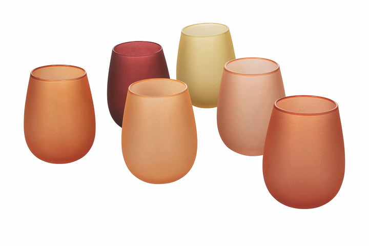 Villa d'Este Home Tivoli Happy Hour Sunset 6er Set Frosted Wasserglas 500 ml