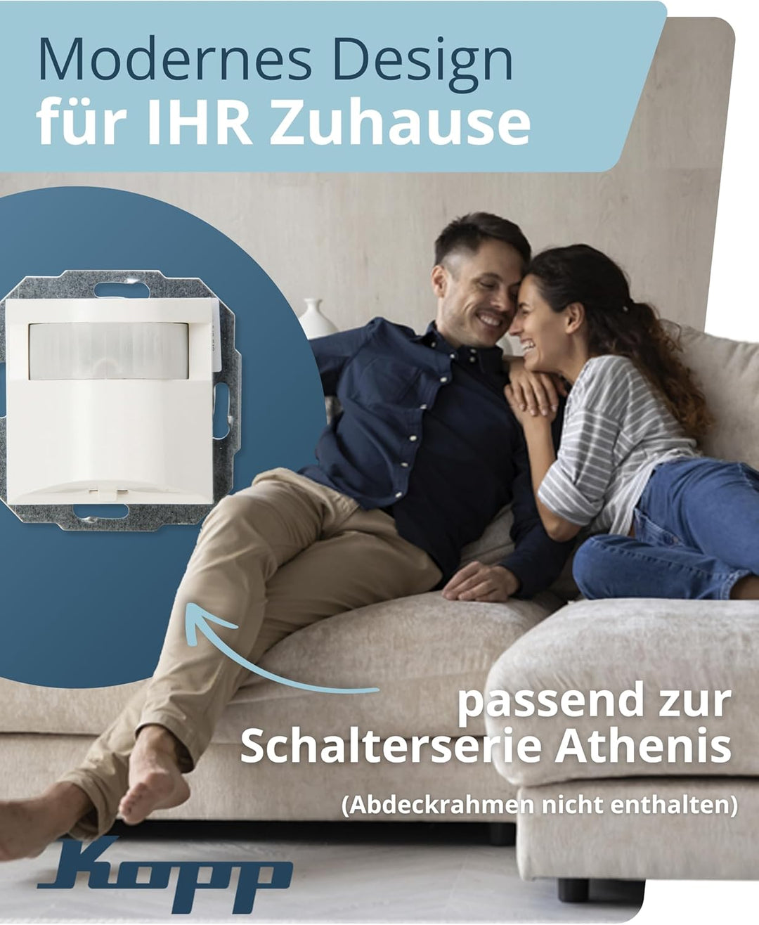 Kopp LED Infrarot-Bewegungsmelder Athenis reinweiss 808429186 Single, Single