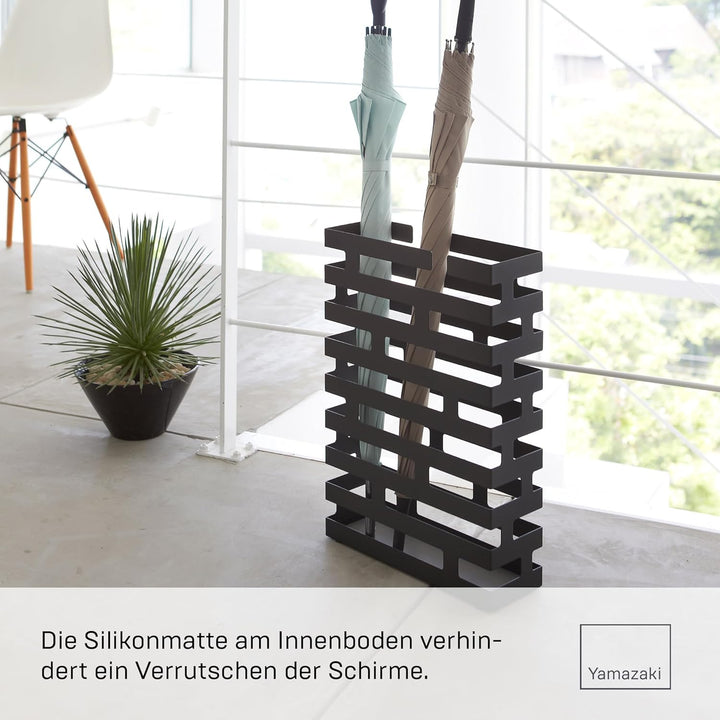 Brick Umbrella Stand Rectangle - black Schwarz, Schwarz