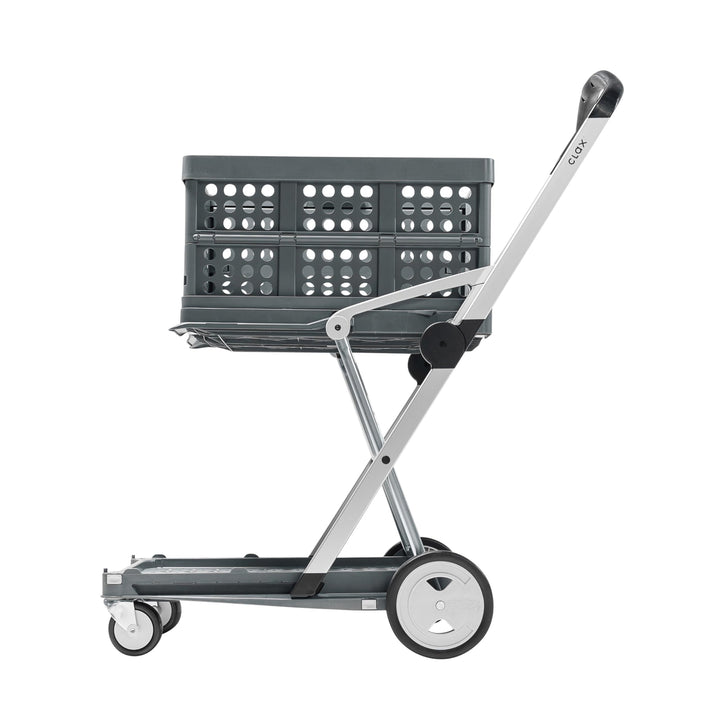 CLAX® Sonderedition (grau/grau), klappbar | Einkaufswagen | Kommissionierwagen | mit Faltbox