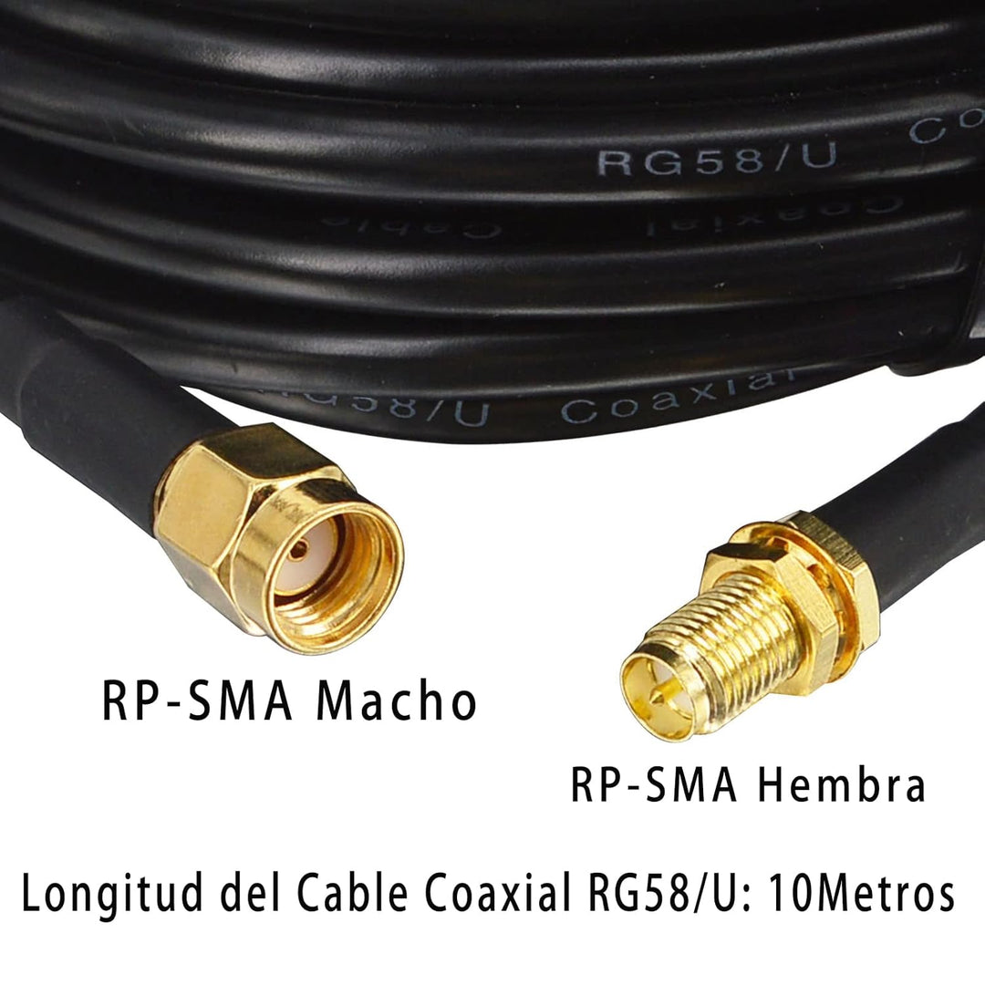 BOOBRIE RP-SMA Kabel 10M RG58/U RP-SMA Stecker auf RP-SMA Buchse Antennenkabel RP-SMA Stecker Buchse