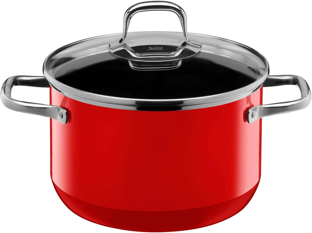 Silit Elegance Line Topfset Induktion 4-teilig, Kochtopf Set mit Glasdeckel, Silargan Funktionskeram