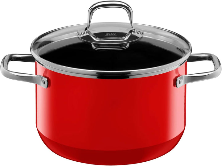 Silit Elegance Line Topfset Induktion 4-teilig, Kochtopf Set mit Glasdeckel, Silargan Funktionskeram