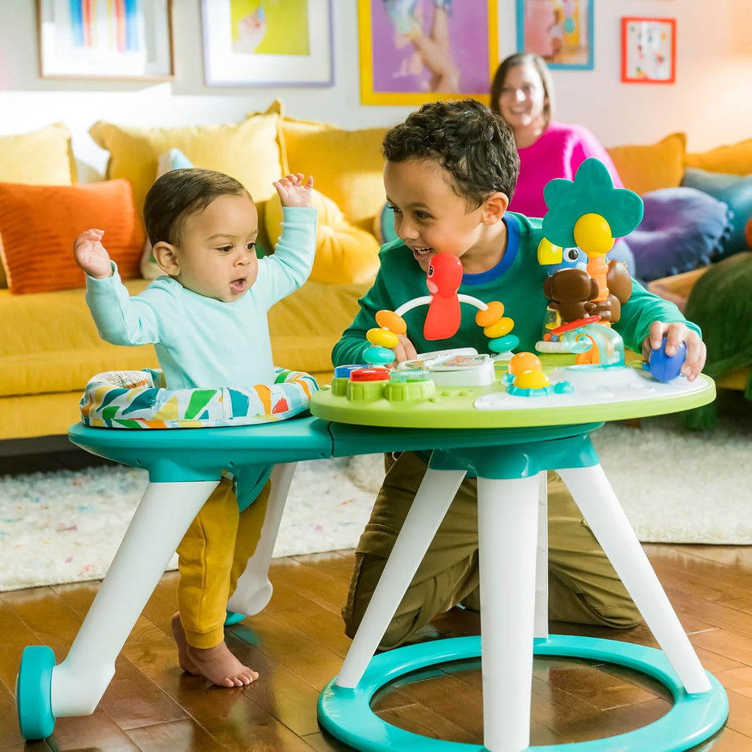 Bright Starts, Around We Go Tropic Cool 2-in-1 Spielstation & Lauflernwagen, Spieletisch mit Lichter
