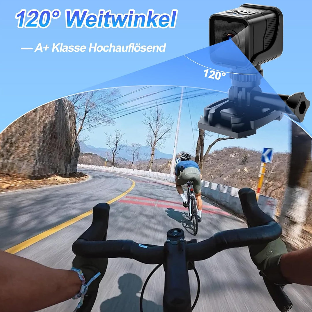 Pudet Luo Mini Kamera, Hotspot WiFi Tragbare Kleine Actionkamera für Sport, 1080P HD & 120° Ultra-We