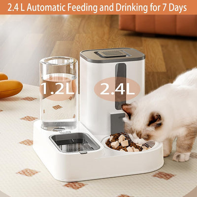 Automatischer Katzen-Futterspender mit Futterspender und Wasserspender, grosse Kapazität, automatisc