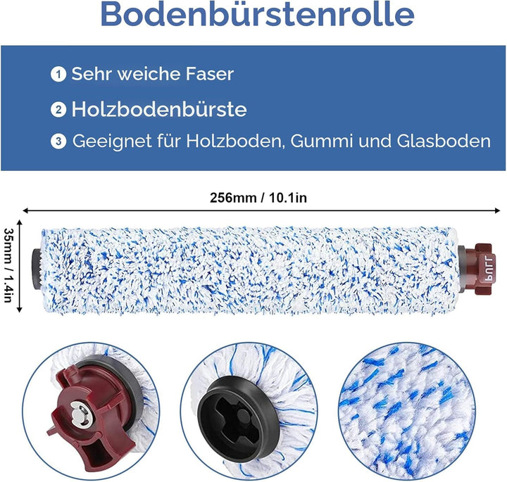 Hauptbürste Filter Zubehör für Bissell Crosswave 3-In-1, 1 Mehrzweck-Hauptbürste + 1 Haustier-Rollbü