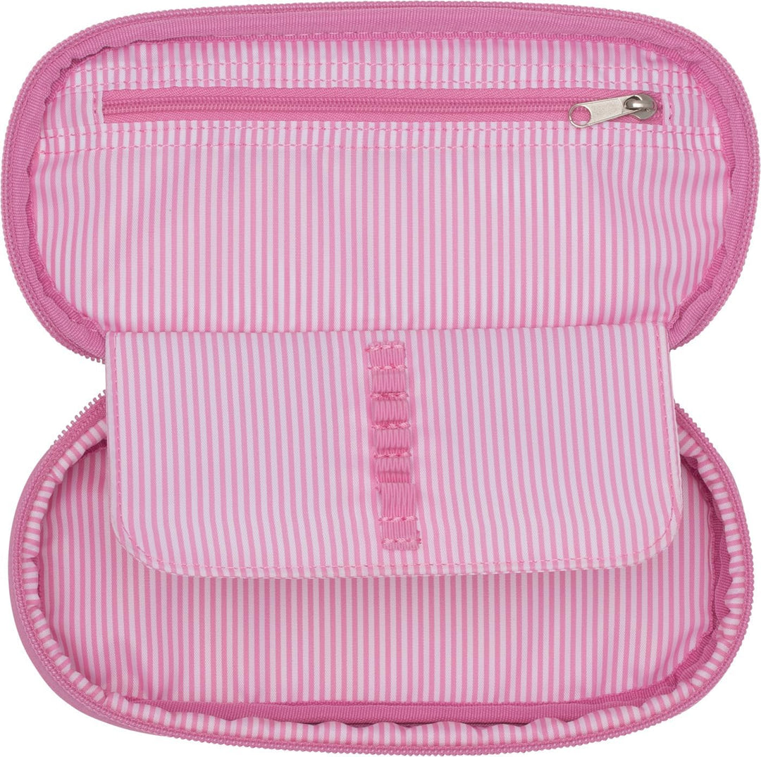 Beckmann, Ovales Schlamperetui Pink, für Schule Uni Arbeit, Schlampermäppchen Reissverschlussfach in