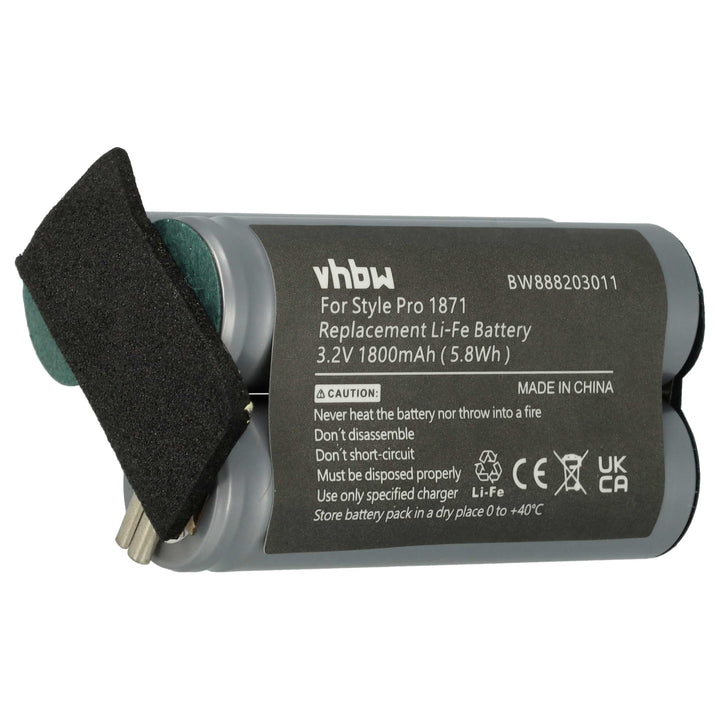 vhbw Akku kompatibel mit Moser 1871-0071 Haarschneidemaschine (1800 mAh, 3,2 V, LiFePO4)