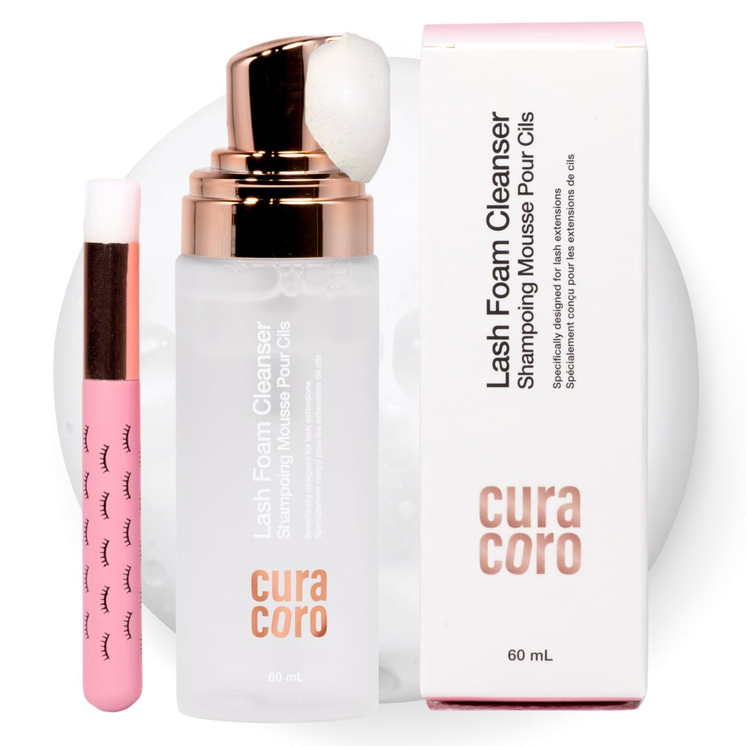 Curacoro 60ML Wimpernreiniger (Duftfrei) – Wimpernshampoo für Wimpernverlängerungen, Schaumreiniger