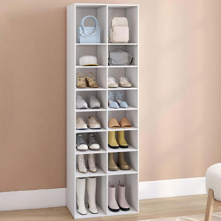 IDMarket - Schuhregal 16 Fächer weiss
