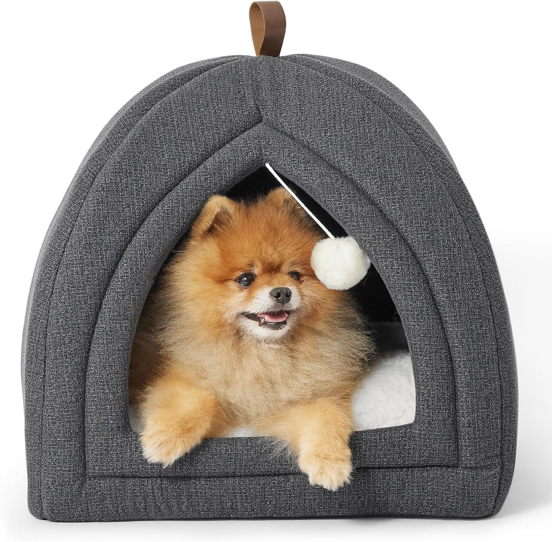 BEDSURE Katzenbett grosse Katzen Katzenhöhle- 44x44x44 cm Katzenhaus Indoor mit abnehmbarem Sherpa K
