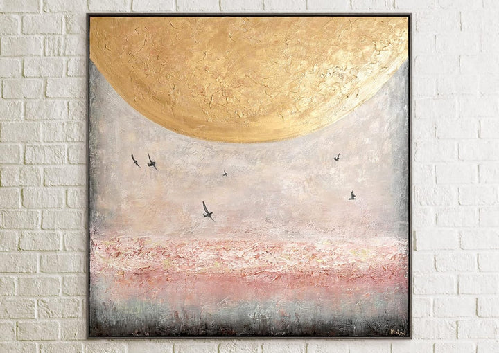 YS-Art XXL Abstrakt Acryl Gemälde auf Leinwand Sonnenenergie II handgemalt Wandbilder Wohnzimmer mod