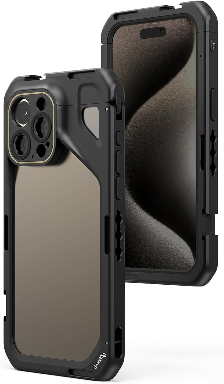 SMALLRIG Telefonkäfig für iPhone 15 Pro Max, Handy Video Rig Stabilisator, Smartphone Videokäfig Hül