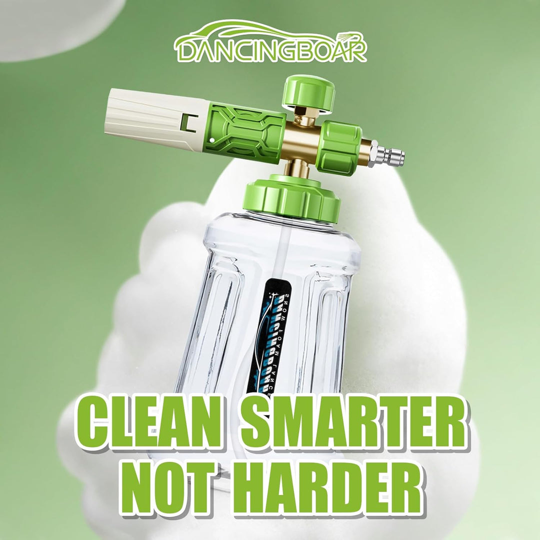 Schaumkanone Schneeschaumlanze, 1L Einstellbare Schaumlanze Schaumdüse mit 1/4 Schaumkanone Einstell