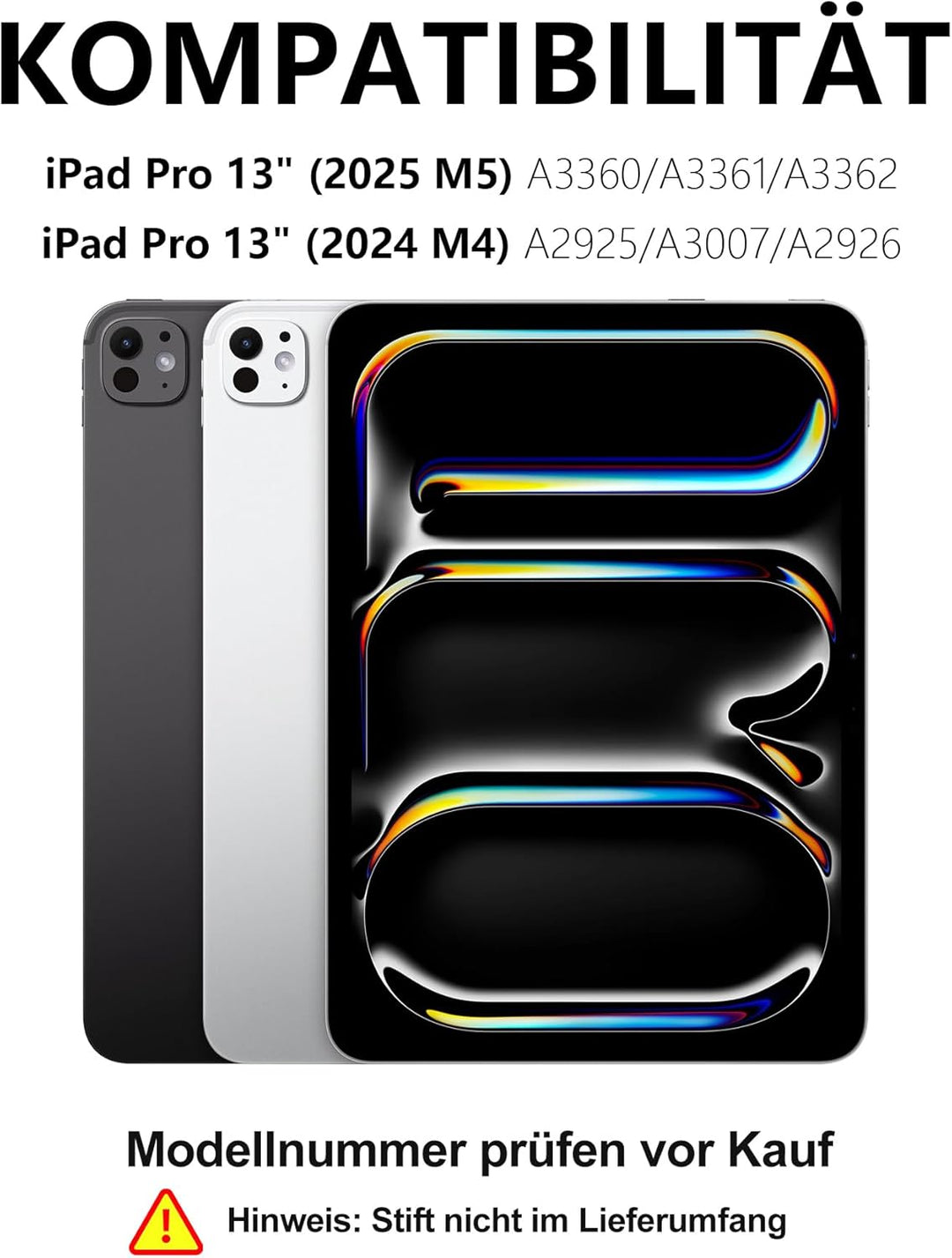 Hülle mit Tastatur für das iPad Pro 13" (2025 M5 A3360/A3361/A3362 & 2024 M4 A2925/A3007/A2926), Deu