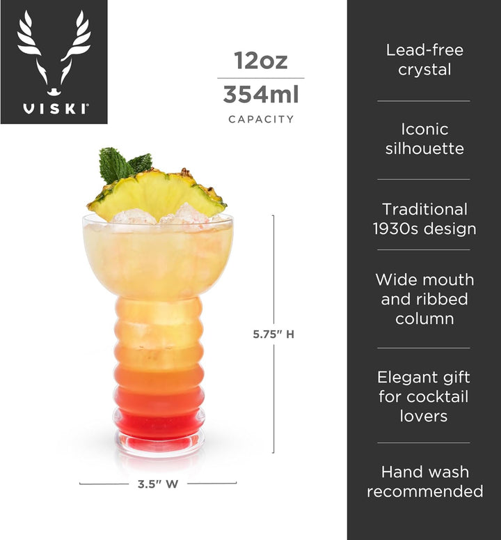 Viski Raye: Pearl Diver Cocktailglas, transparent, 2 Stück, Pearl Diver