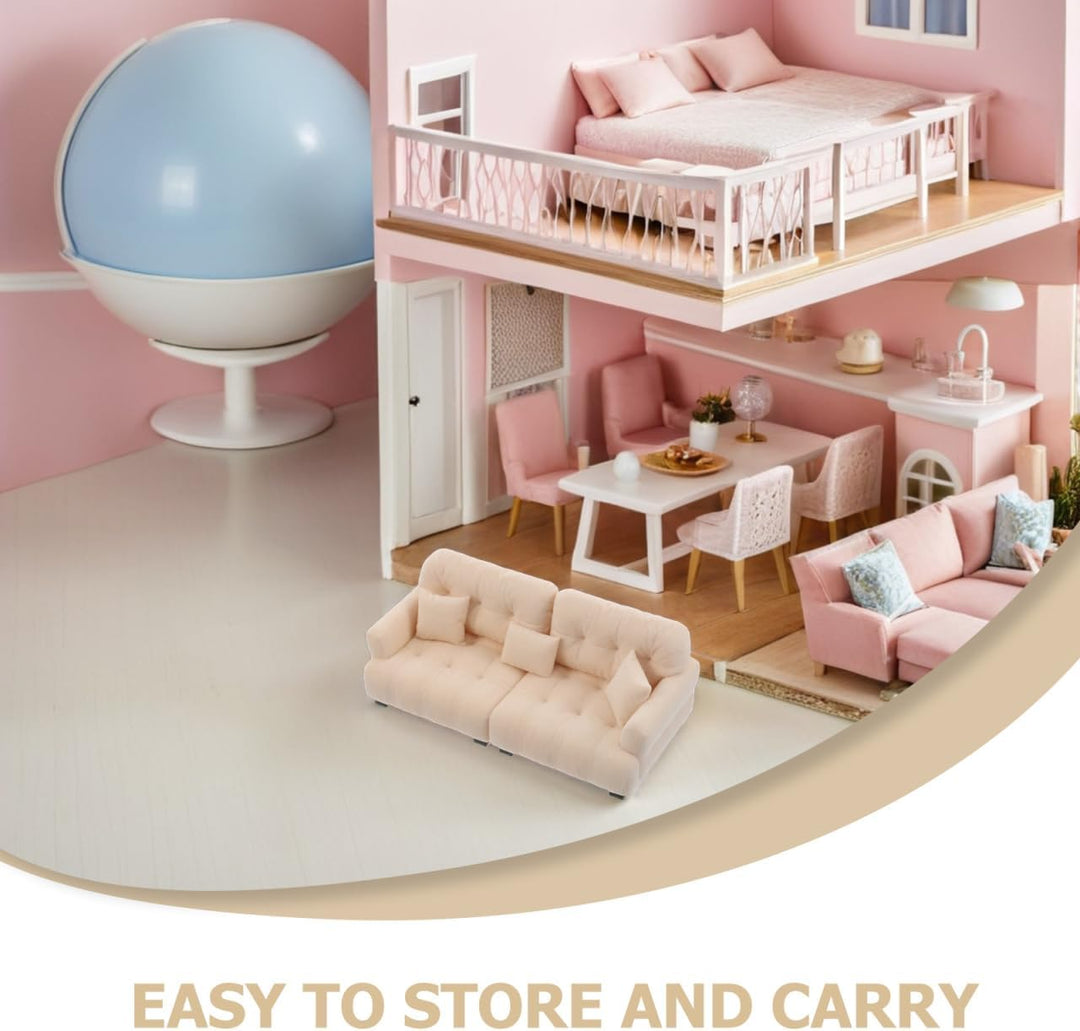 Toddmomy Miniatursofa FüR Puppenhaus 1:25 MassStab PlüSch MöBelsessel Kleine PuppenhausmöBel Wohnzim