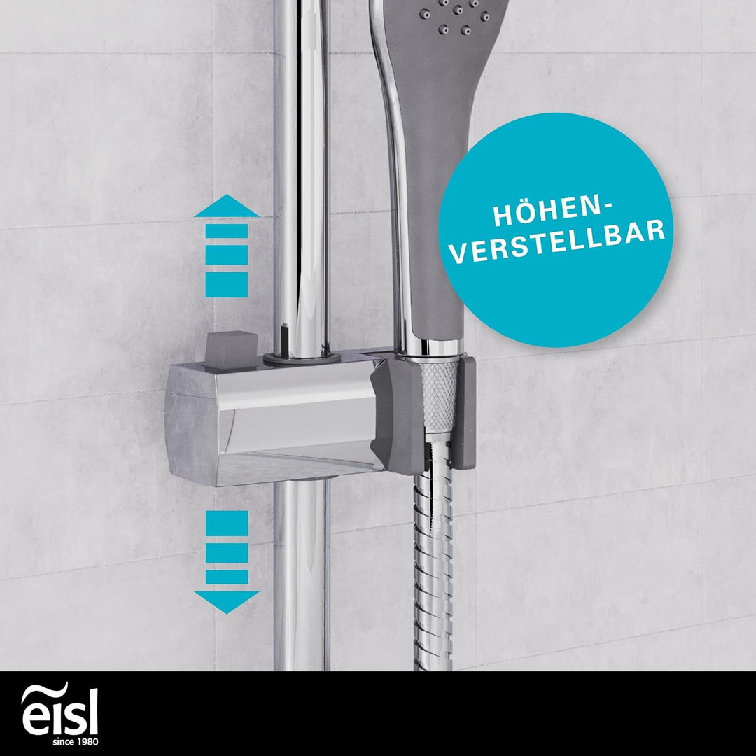EISL Duschset EASY FRESH, Duschsystem ohne Armatur 2 in 1 mit grosser Regendusche (250 x 200 mm) und