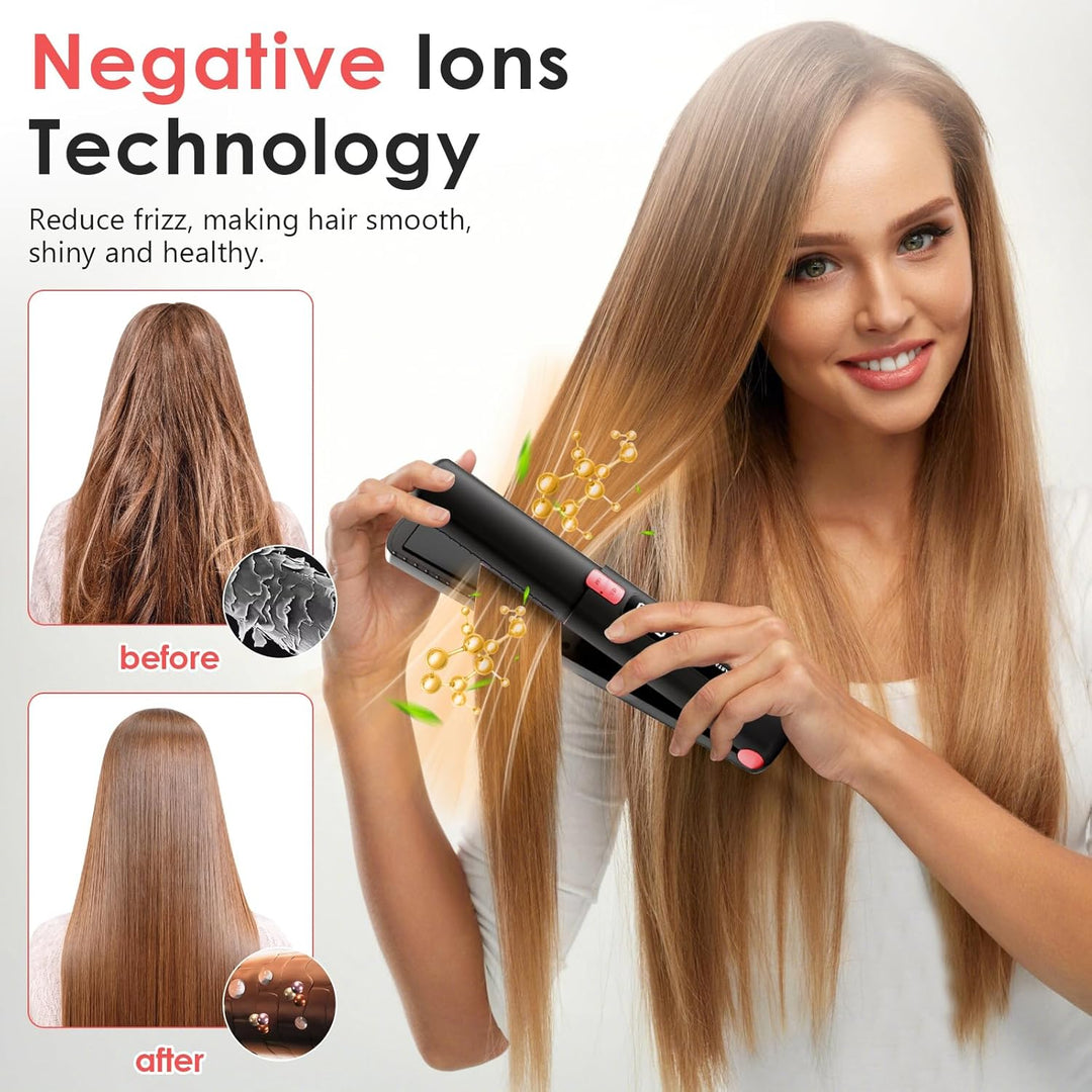 Mini Glätteisen 2 IN 1 Locken & Glätten für Alle Haartypen, Mini Haarglätter für Kurzes Haar, 6 Temp
