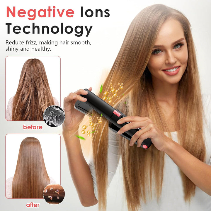 Mini Glätteisen 2 IN 1 Locken & Glätten für Alle Haartypen, Mini Haarglätter für Kurzes Haar, 6 Temp