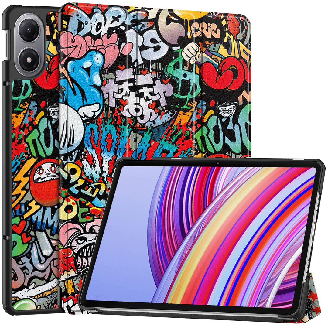 GIOPUEY Hülle Kompatibel mit Xiaomi Redmi Pad 2 Pro 12.1 2025, Flip Case [Bracket-Funktion] 360° Sch